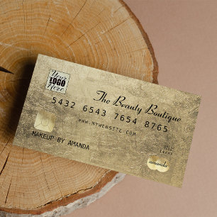 Glamor Elegant Black Gold Luxe-creditcard Logo Visitekaartje