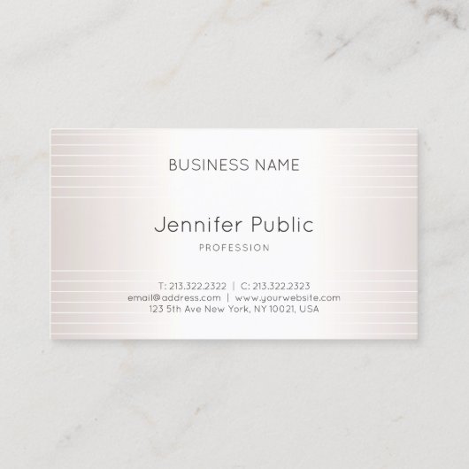 Glamor Elegant Moderne Sjabloon Handgeschreven Visitekaartje (Achterkant)