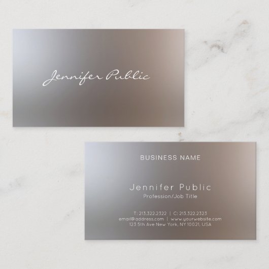 Glamor Elegant Plain Handgeschreven Manuscript Mod Visitekaartje (Voorkant / Achterkant)