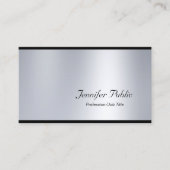 Glamor Elegant Script Silver Modern Plain Luxe Visitekaartje (Voorkant)
