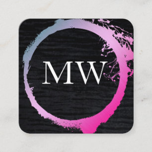 Glamor Expressive Faux Velvet/Monogram Vierkante Visitekaartje