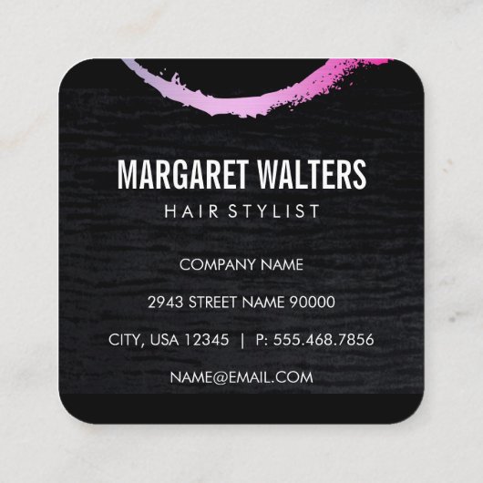 Glamor Expressive Faux Velvet/Monogram Vierkante Visitekaartje (Achterkant)