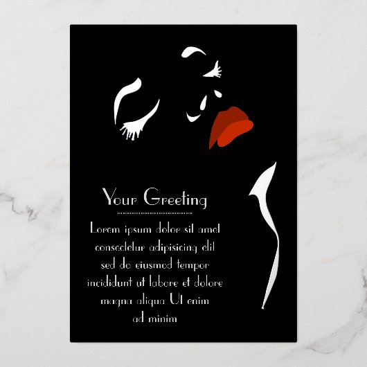 Glamor Face Folie Invitation Folie Uitnodiging (Voorkant)