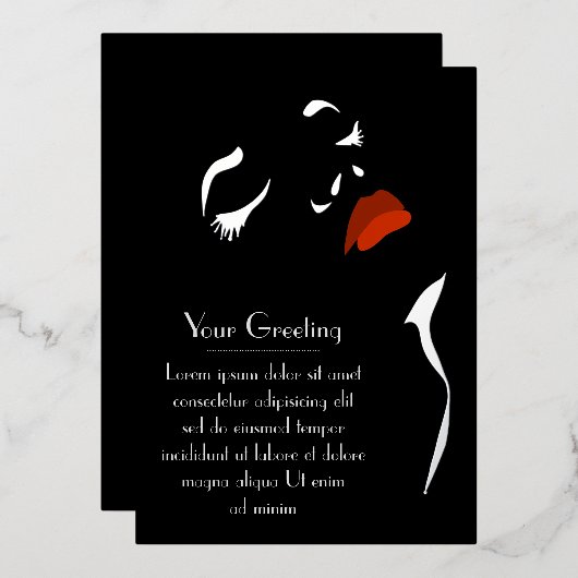 Glamor Face Folie Invitation Folie Uitnodiging (Voorkant / Achterkant)