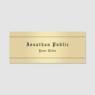 Glamor Faux Gold Classic look Personalized Trendy Naamplaatje