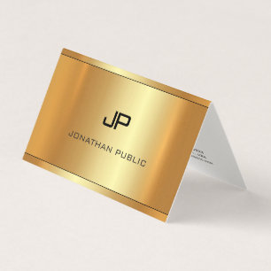 Glamor Faux Gold Luxury Sjabloon Modern Folded Visitekaartje