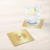 Glamor Faux Gold Monogram Persoonlijke Sjabloon Kartonnen Onderzetters (Insitu)