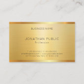 Glamor Faux Gold Professional Modern Elegant Visitekaartje (Achterkant)