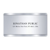 Glamor Faux Silver Modern Elegant Sjabloon Etiket (Voorkant)