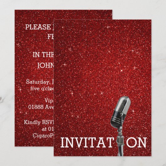 Glamor Festival Birthday Persoonlijke Uitnodiging (Voorkant / Achterkant)