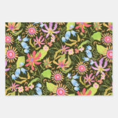 Glamor Floral Black Inpakpapier Vel (Voorkant)