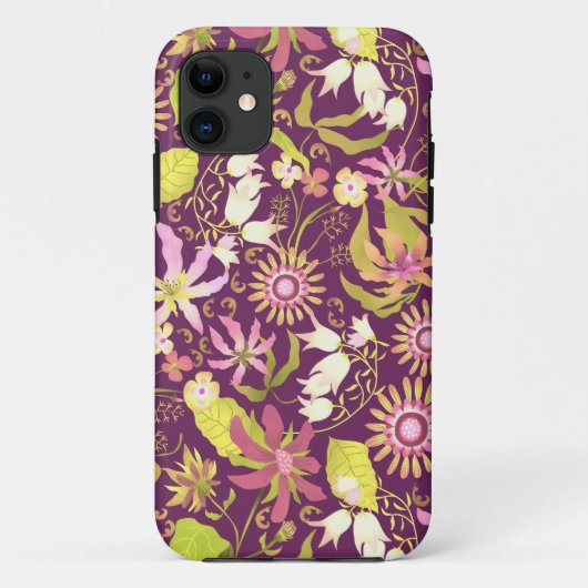 Glamor Floral Brown Case-Mate iPhone Case (Achterkant)