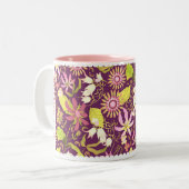 Glamor Floral Brown Two-Tone Coffee Mok (Voorkant links)