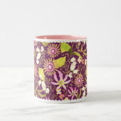 Glamor Floral Brown Two-Tone Coffee Mok (Center)