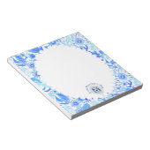 Glamor Floral Chic Blue White Notitieblok (Schuin)