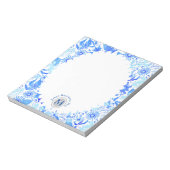 Glamor Floral Chic Blue White Notitieblok (Linkerzijde)