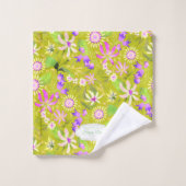 Glamor Floral Chic Green Bad Handdoek (Wasdoekje)