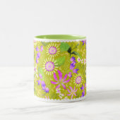 Glamor Floral Green Two-Tone Coffee Mok (Center)