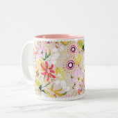 Glamor Floral GreyTwo-Tone Coffee Mok (Voorkant links)