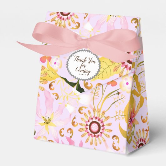 Glamor Floral Pink White Favor Box Bedankdoosjes (Voorkant Zijde)