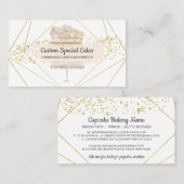 Glamor Floral Wedding Birthday Cake Bakery Visitekaartje (Voorkant / Achterkant)