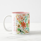 Glamor Floral White Two-Tone Coffee Mok (Links)