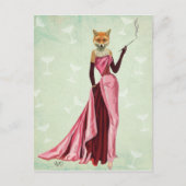 Glamor Fox in Roze 2 Briefkaart (Voorkant)
