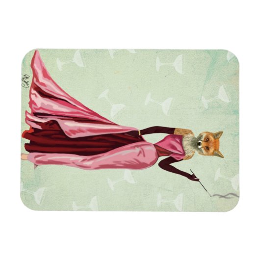 Glamor Fox in Roze 2 Magneet (Horizontaal)