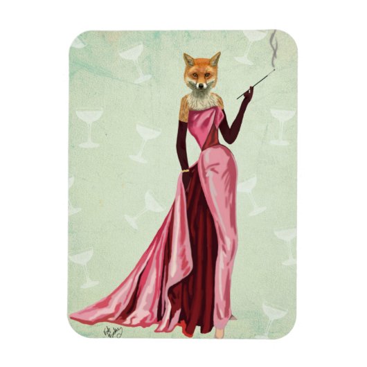Glamor Fox in Roze 2 Magneet (Verticaal)