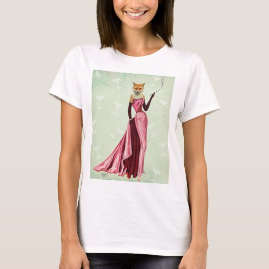 Glamor Fox in Roze 2 T-shirt (Voorkant)