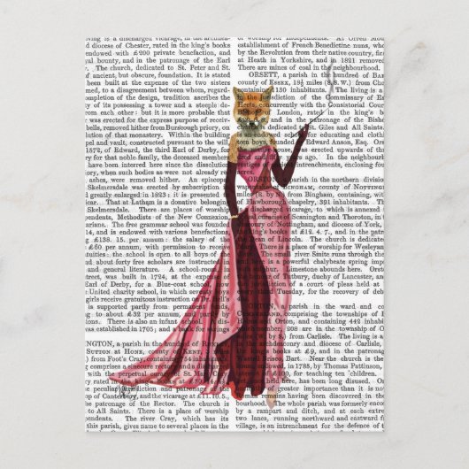 Glamor Fox in roze Briefkaart (Voorkant)