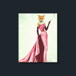 Glamor Fox in roze Canvas Afdruk<br><div class="desc">Mode en beeldmateriaal</div>