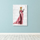 Glamor Fox in roze Canvas Afdruk (Insitu (Houten vloer))