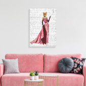 Glamor Fox in roze Canvas Afdruk (Insitu (Woonkamer))