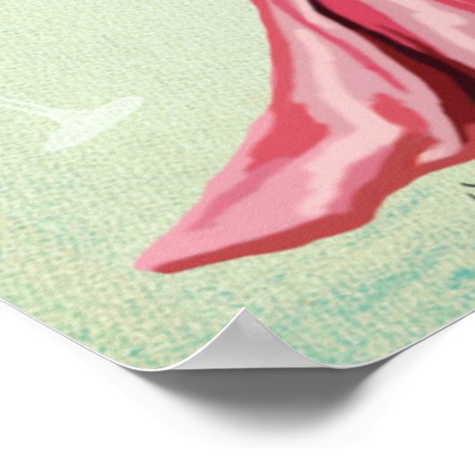 Glamor Fox in roze Poster (Hoek)