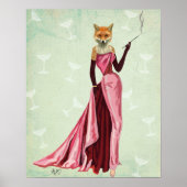Glamor Fox in roze Poster (Voorkant)