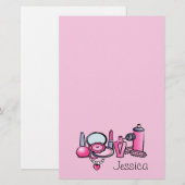 Glamor Girl Birthday Briefpapier (Voorkant / Achterkant)
