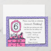 Glamor Girl Birthday Party Invitation Kaart (Voorkant / Achterkant)
