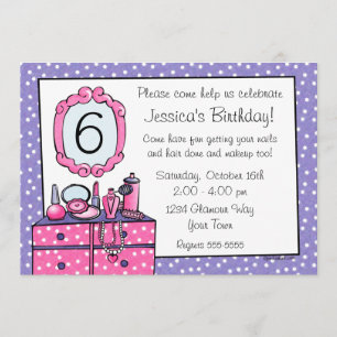 Glamor Girl Birthday Party Invitation Kaart