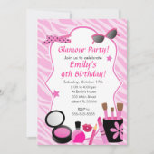 Glamor Girl Birthday Party Invitation Kaart (Voorkant)
