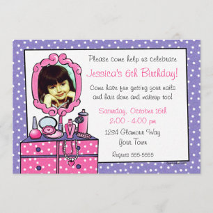 Glamor Girl Birthday Photo Party Invitation Kaart