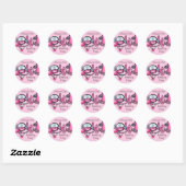Glamor Girl Birthday Ronde Sticker (Vel)