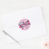 Glamor Girl Birthday Ronde Sticker (Envelop)
