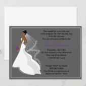 Glamor Girl Bridal Shower Invitation 1(c3a) Kaart (Voorkant / Achterkant)