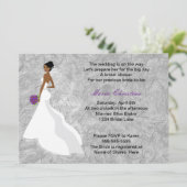 Glamor Girl Bridal Shower Invitation 1 (cback) Kaart (Staand voorkant)