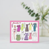 Glamor Girl Brooke Paper Doll Briefkaart (Staand voorkant)