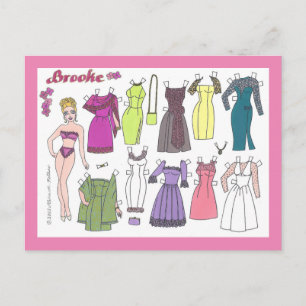 Glamor Girl Brooke Paper Doll Briefkaart