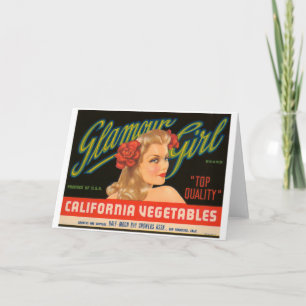 Glamor Girl California Vegetables Vintage Ad Kaart