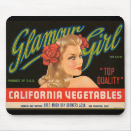 Glamor Girl California Vegetables Vintage Ad Muismat