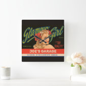 Glamor Girl Custom Garage Vierkante Klok (Huis)